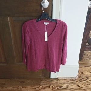 Lilla P 3/4 Tee in Currant/Berry size small NWT